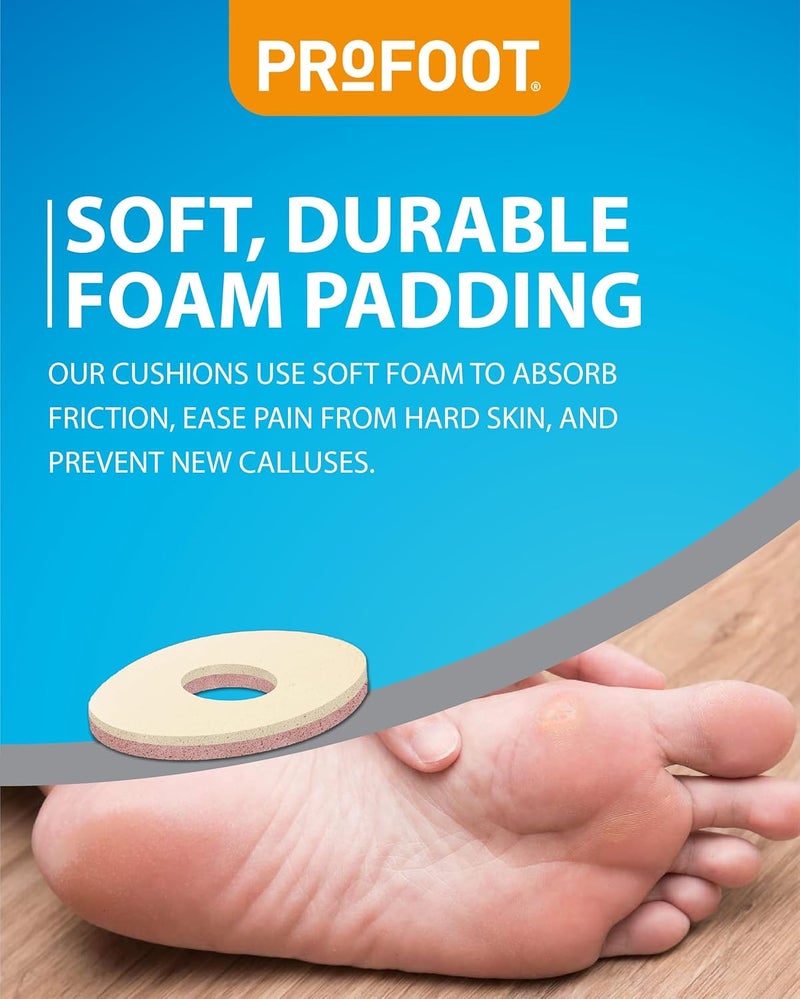 PROFOOT Callus Cushions Instant Relief from Painful Calluses 6 Pads Super Soft Foam Hypoallergenic Adhesive AntiFriction Soft Cushioning - Image 4