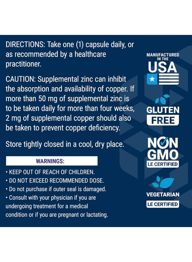 Life Extension Zinc Caps, High Potency, 50 mg, 90 Vegetarian - Image 4