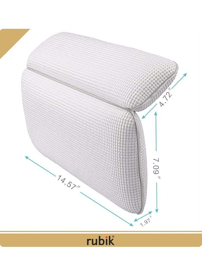 Rubik Bath Tub Pillow Waterproof Non Slip Comfortable Neck Rest Back Support Pillow Mat With 7 Strong Suction Cups Fits To Any Size Tub, Pack Of Two  - Image 3