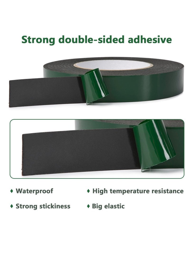 شريط رغوي، شريط تثبيت مقاوم للماء على الوجهين، شريط إسفنجي لاصق لتركيب لوحات أرقام السيارات (10 متر * 2.5 سم * عرض) - Image 2