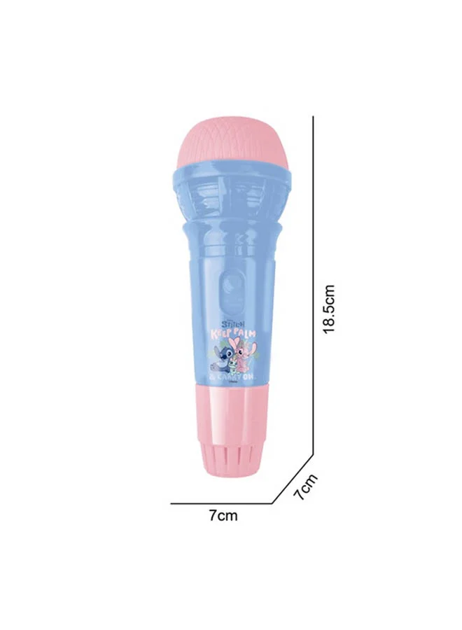 Disney Stitch Echo Mic Kids Magic Karaoke Microphone Battery Free Voice Amplifying Retro Toy for Singing, Speech And Communication Therapy - 10"