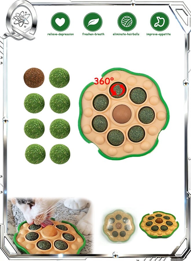 Quantum Catnip Toys, Lotus Pod Catnip Balls, Interactive Catnip Toy Cats Sugar Treat Lick Ball Sticky Wall Enrichment Balls for Cats Healthy - Image 1
