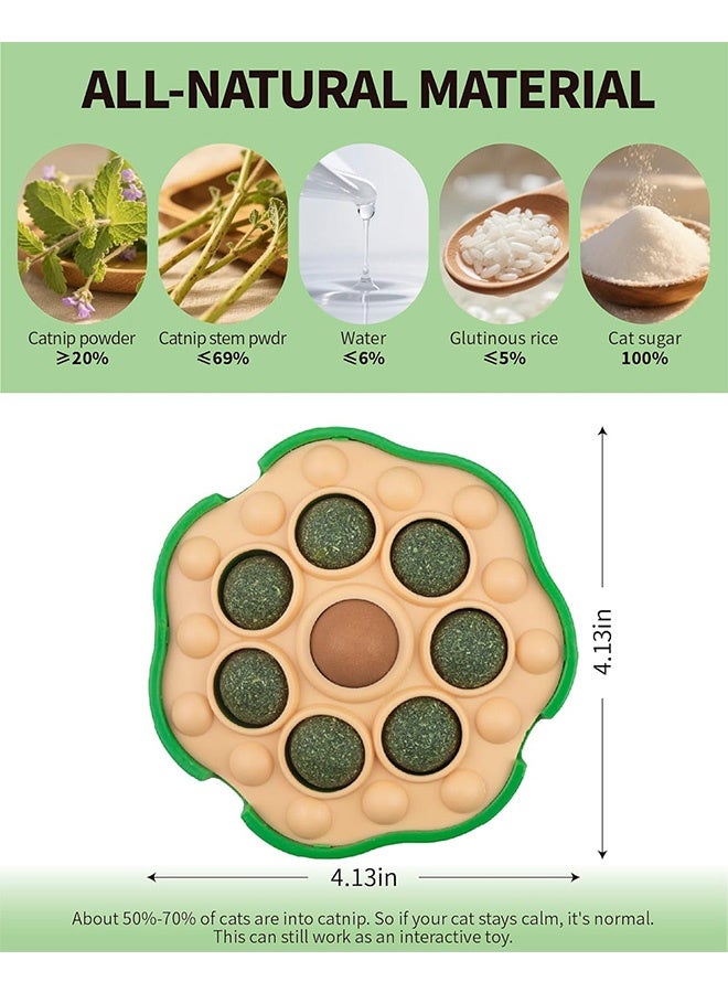 Quantum Catnip Toys, Lotus Pod Catnip Balls, Interactive Catnip Toy Cats Sugar Treat Lick Ball Sticky Wall Enrichment Balls for Cats Healthy - Image 2