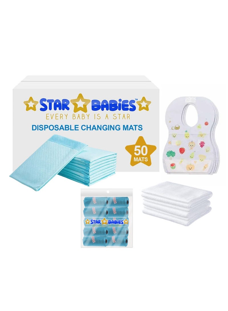 STAR BABiES Baby Essentials Pack Pack Of 7 With Caddy Diaper Bag Free Blue - Image 3