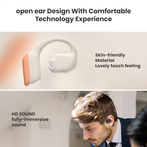 XIMAND Open Ear Wireless Bluetooth Headphones Stereo Sound Air-Conduction with Charging Case,IPX5 Sweat Resistant, 28 Hours Playtime,Lightweight Sport Earbuds,New 2025 - Image 3
