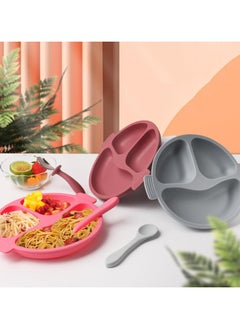 Silicone Suction Divided Plate For Babies & Toddlers - Material: Food Grade Silicone, Non Slip, Weaning Plate, Dishwasher & Microwave Safe, Pink, Size: 19.5 x 22.5 x 3.5 cm, 164 g - pzsku/ZE31452EA4F3B78877290Z/45/_/1730094295/eb3d2992-c504-4186-94a7-a8b9a59cb7c4