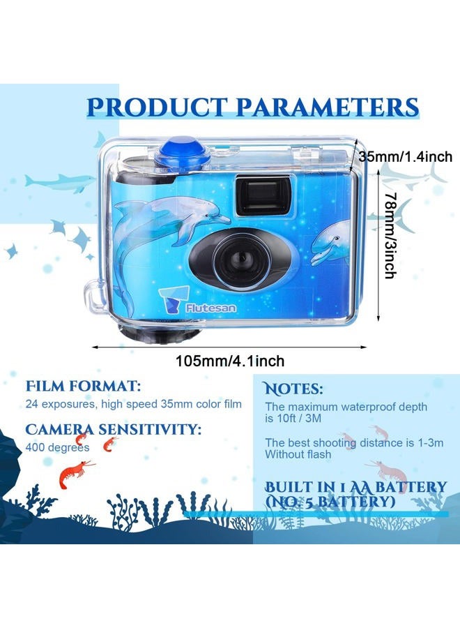Macarrie 6 Pieces Disposable Camera Waterproof Underwater Single Use Film Cameras 35 mm 400 ASA/ISO Film 24 Exposure for Summer Beach Vacation Camp Snorkeling Trip Adult Teens Gift - Image 3