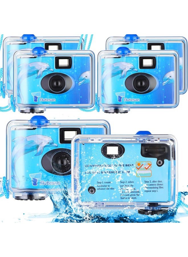 Macarrie 6 Pieces Disposable Camera Waterproof Underwater Single Use Film Cameras 35 mm 400 ASA/ISO Film 24 Exposure for Summer Beach Vacation Camp Snorkeling Trip Adult Teens Gift - Image 1