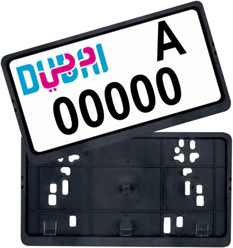 رود باور حامل لوحة أرقام السيارات ROADPOWER أسود صغير - عبوة من 2 حامل (لدبي فقط) - Image 1