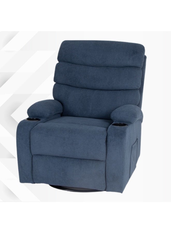 بكسل للأثاث كرسي استرخاء بحاملات أكواب من بكسل الأثاث, كرسي استرخاء هزاز ودوار من القماش الناعم مع مسند قدم قابل للتعديل - Image 3