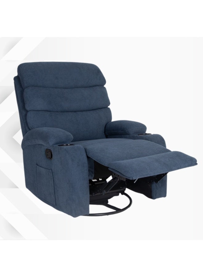 بكسل للأثاث كرسي استرخاء بحاملات أكواب من بكسل الأثاث, كرسي استرخاء هزاز ودوار من القماش الناعم مع مسند قدم قابل للتعديل - Image 4