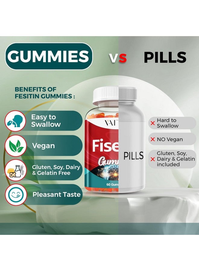 VAITE Fisetin Supplements 500mg - Gummy Supplement, Powerful Antioxidant Blend for Cellular Health Support - Vegan & Non-GMO Formula with Flavonoids & Plant Extracts, Boost Cognitive Function, 60 Gummies - Image 5