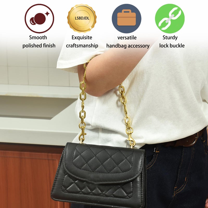 LSBDJDL Cute Cherry Gold Bag Charms Wallet Chain Keychains Purse Accessories For Women (letter) - Image 5