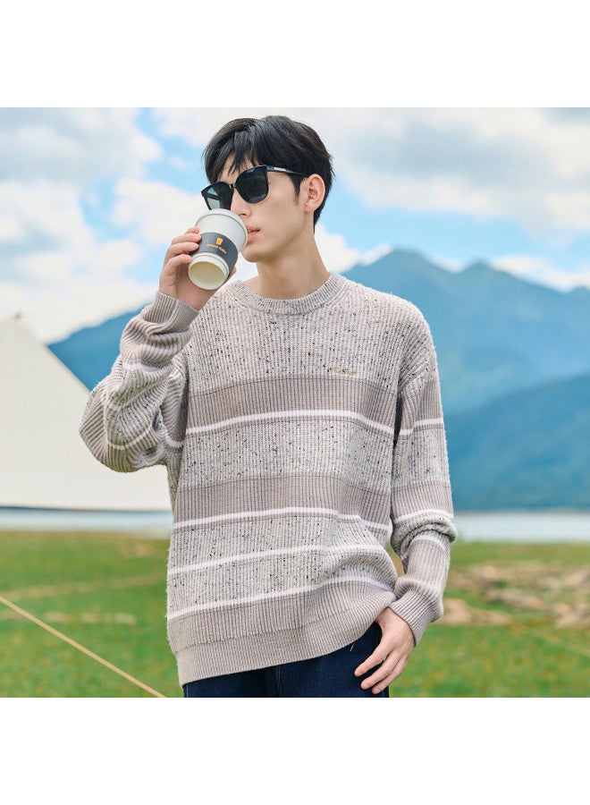 Cabbeen Embroidered Spot Sweater Men's Spring/autumn Loose Couple Knitwear Casual Comfortable - Image 2