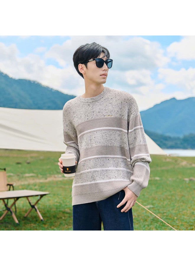 Cabbeen Embroidered Spot Sweater Men's Spring/autumn Loose Couple Knitwear Casual Comfortable - Image 4