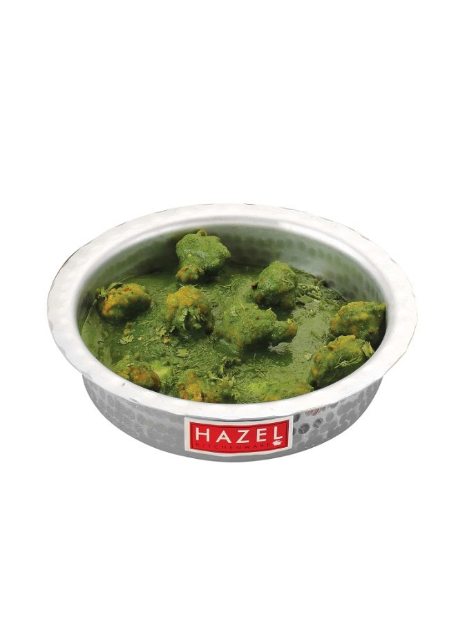 HAZEL Aluminium Langdi Patila Pot with Lid Hammered Finish Round Bottom Boiling Tope Vessels Bhagona Dekchi (5, 900 ML, 1300 ML, 1700 ML, 2100 ML, 2700 ML) - Image 3