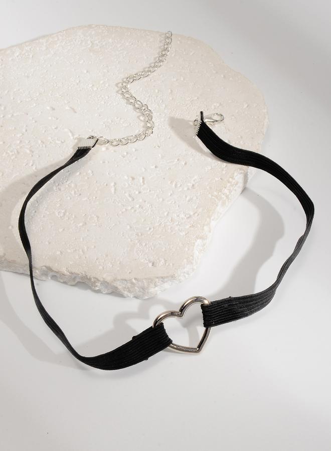Take Two Heart Elastic Choker Necklace - Image 2
