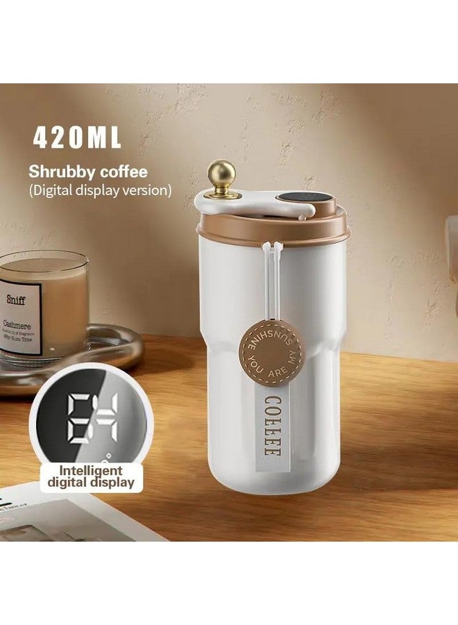 Wosta Smart Insulated Coffee Travel Mug with Touch Screen Digital Temperature Display Travel Flasks, 420 Ml, 304 Stainless Steel Reusable - Leak Proof, Thermal Mug (Brown) - Image 2