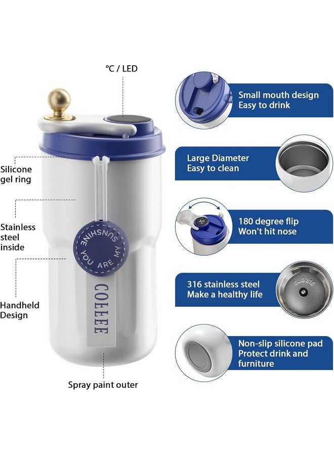 Wosta Smart Insulated Coffee Travel Mug with Touch Screen Digital Temperature Display Travel Flasks, 420 Ml, 304 Stainless Steel Reusable - Leak Proof, Thermal Mug (Brown) - Image 3