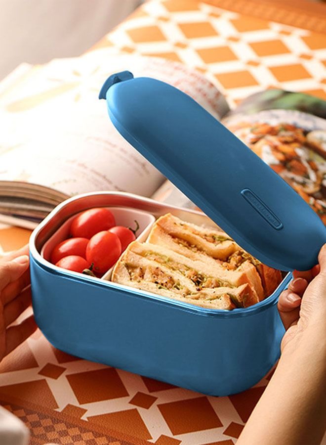 1.0L Heated Electric Lunch Box Car Truck Food Warmer Food Grade 304 Stainless Steel Container Portable Lunch Heater Bento Box Blue