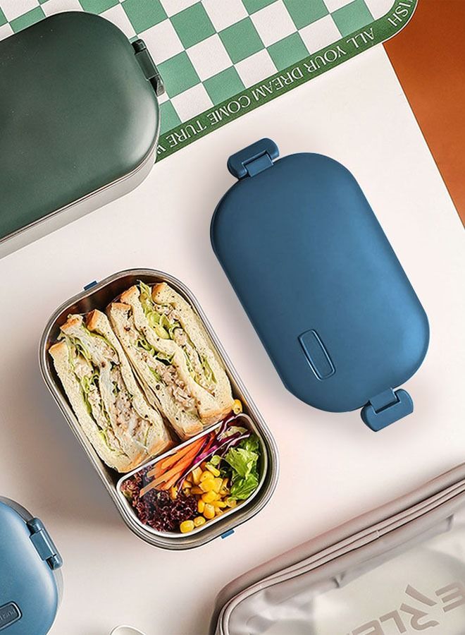 1.0L Heated Electric Lunch Box Car Truck Food Warmer Food Grade 304 Stainless Steel Container Portable Lunch Heater Bento Box Blue