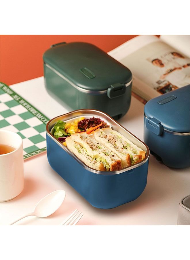 1.0L Heated Electric Lunch Box Car Truck Food Warmer Food Grade 304 Stainless Steel Container Portable Lunch Heater Bento Box Blue