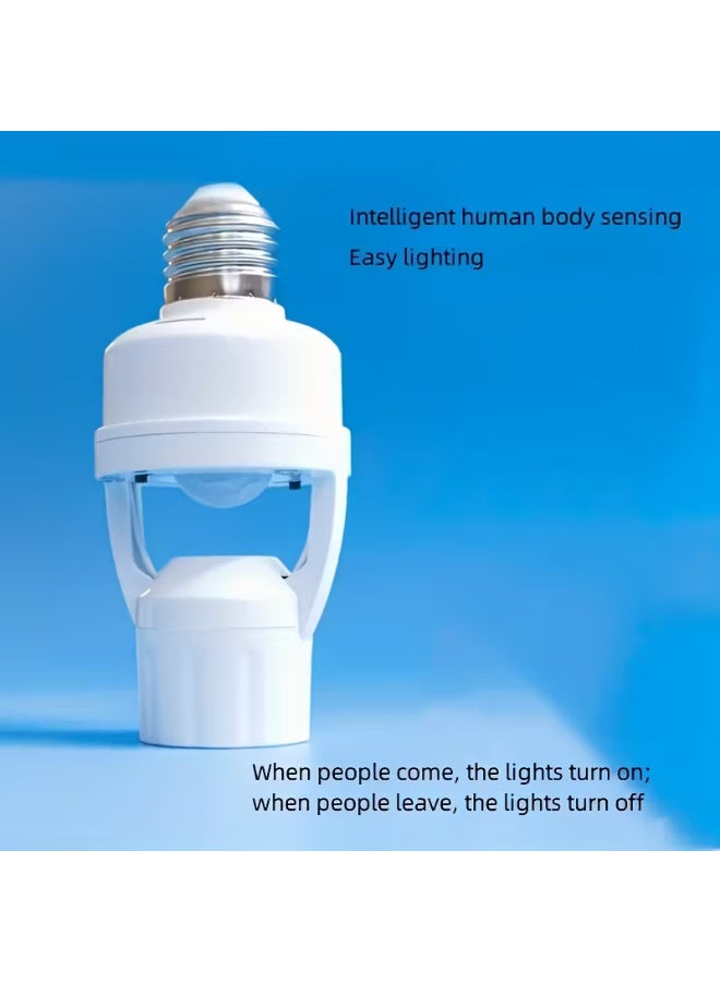Human Body Sensor E27 Light Socket 120° Wide Angle + Dimmable + Hardwired Three- Advantage LED Bulb Converter Suitable for Living Room/Bedroom/Garage/Corridor/Bathroom etc. Switch Light Artifact Energy-Saving Human Sensor No Wiring Modifican - Image 4