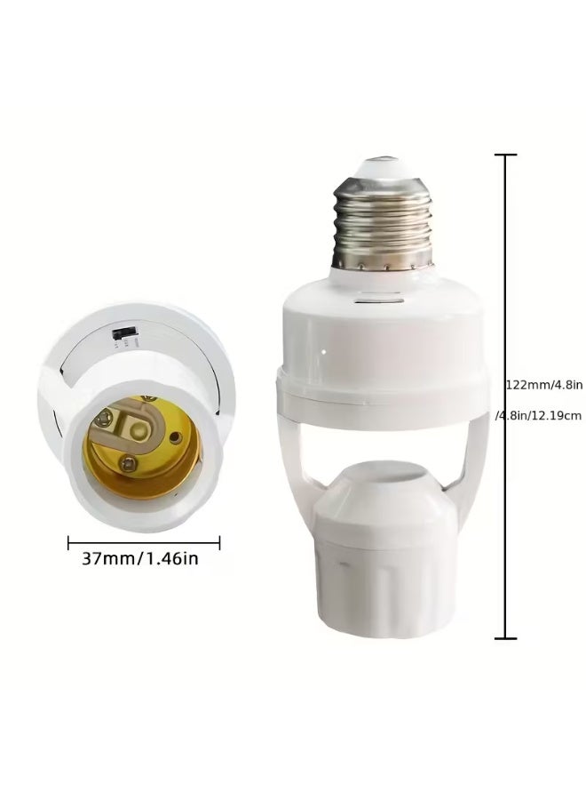 Human Body Sensor E27 Light Socket 120° Wide Angle + Dimmable + Hardwired Three- Advantage LED Bulb Converter Suitable for Living Room/Bedroom/Garage/Corridor/Bathroom etc. Switch Light Artifact Energy-Saving Human Sensor No Wiring Modifican - Image 2