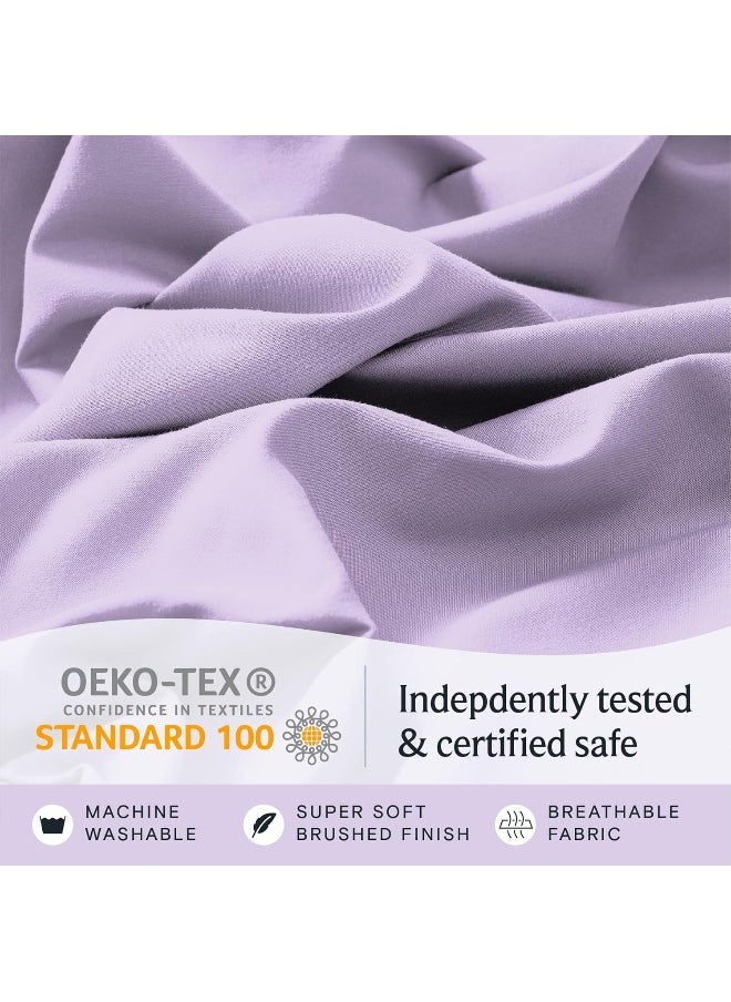 Generic LuxClub 6 PC Queen Sheet Set, Breathable Luxury Bed Sheets, Deep Pockets 18" Eco Friendly Wrinkle Free Cooling Sheets Machine Washable Hotel Bedding Silky Soft - Lavender Queen  - Image 5