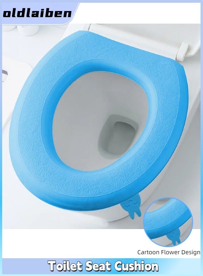 oldlaiben Toilet Seat Cushion, Household Toilet Seat, Waterproof Flushable O-ring Toilet Seat, All-season Universal Toilet Seat Cushion（Blue） - Image 1