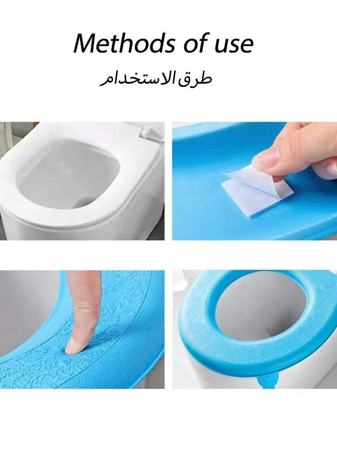 oldlaiben Toilet Seat Cushion, Household Toilet Seat, Waterproof Flushable O-ring Toilet Seat, All-season Universal Toilet Seat Cushion（Blue） - Image 3