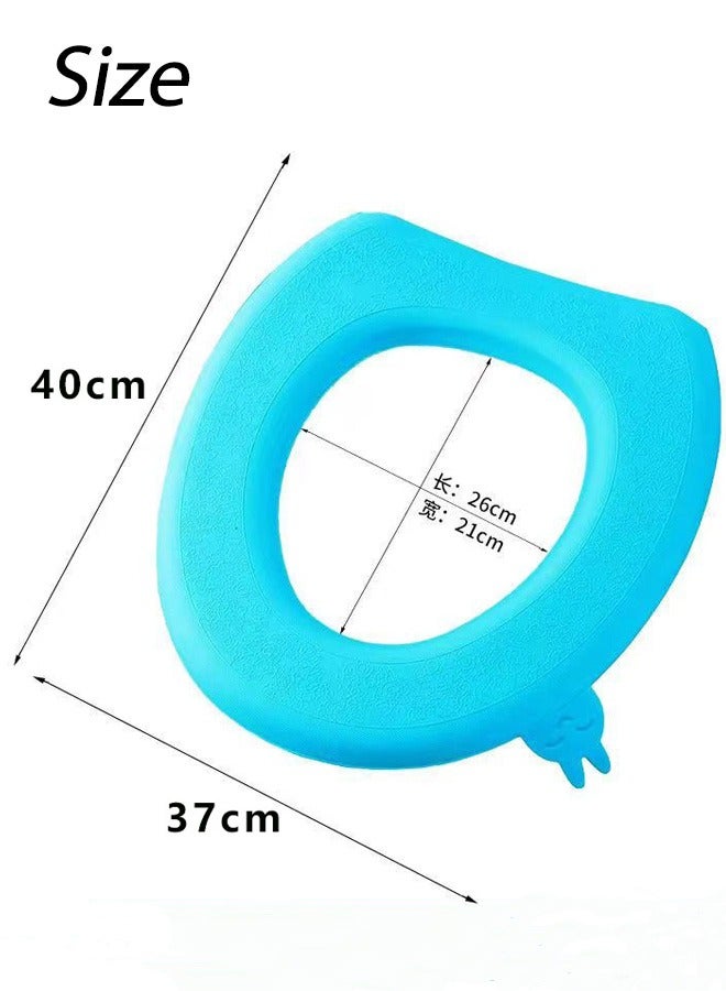 oldlaiben Toilet Seat Cushion, Household Toilet Seat, Waterproof Flushable O-ring Toilet Seat, All-season Universal Toilet Seat Cushion（Blue） - Image 2