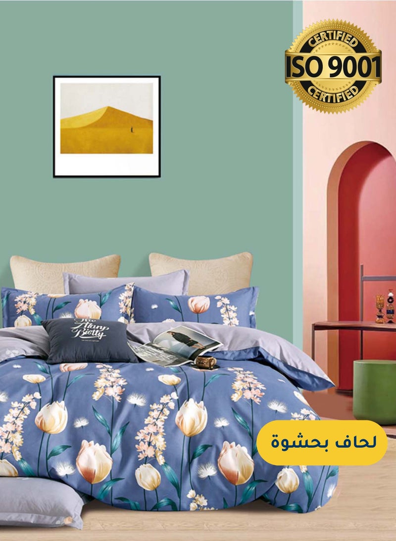 سيد المنسوجات المنزلية مفرش صيفي مفرد من مايكروفايبر، يناسب سرير بحجم 120 سم × 200 سم،  4 قطع، مع الحشوة، سلسلة سيلين - Image 1