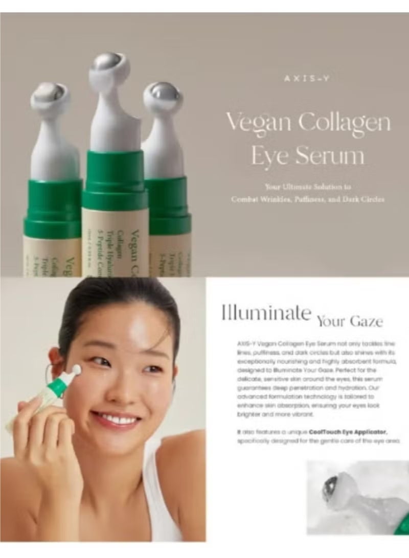 AXIS-Y Vegan Collagen Eye Serum with Triple Hyaluronic Acid & 5-Peptide Complex ，Hydrating, Anti-Aging Formula for Puffiness，Eye Repair Eye Cream，Eye Enhancing Roller ,，Anti-Aging Under Eye Roller Cream for Dark Circles Puffiness Wrinkles and Fine Lines, Eye Care Serum with 360°Massage Ball,Relieve Eye Fatigue Lift Firm Reduce Wrinkles ﻿ - Image 5