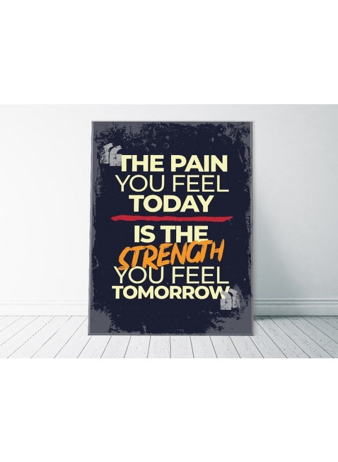 Home Gallery Canvas Wall Art, Abstract Framed Portrait of Motivational Poster 120x80cm - Image 1
