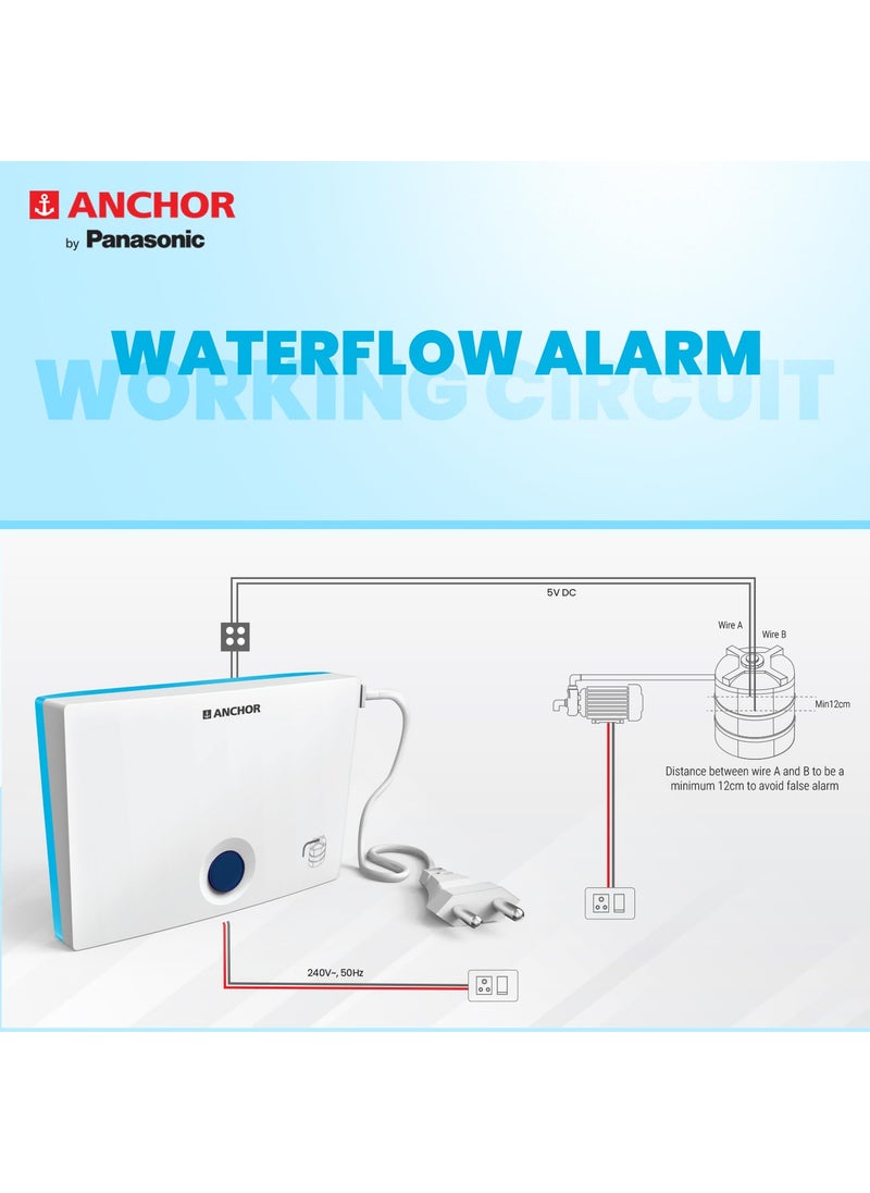 Anchor Anchor by Panasonic Water Tank Overflow Alarm Bell Human Voice with Buzzer Water Tank Alarm Bell White 38908  - Image 2