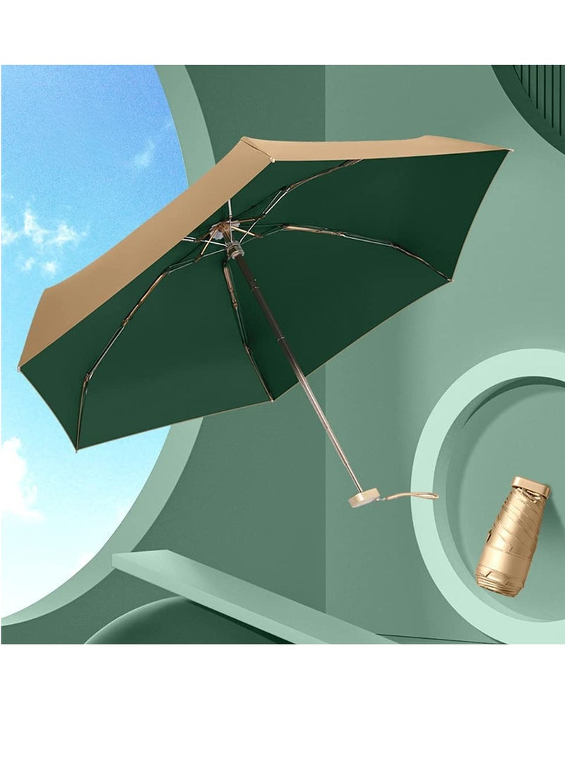 Mini Pocket Umbrella, Folding Umbrellas Compact Mini Travel Umbrella Light Compact Design, Waterproof and UV Proof, Compact and Portable, Can be Put in a Personal Pocket - Image 2