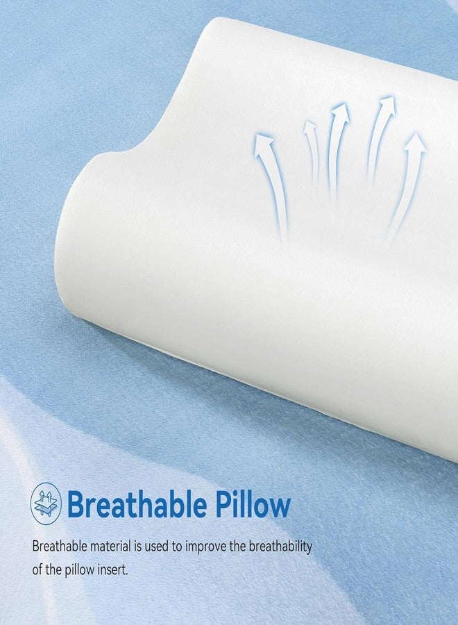 HOMBOX Contoured Memory Foam Cervical Neck Pillow | 2 Years Warranty | Pain Relief Sleep, Improves Posture Spinal Alignment, Neck Pain Relief | Queen 20 x 12 x 3.5 Inch | White Cover | Pack of 1 I X20 - Image 4