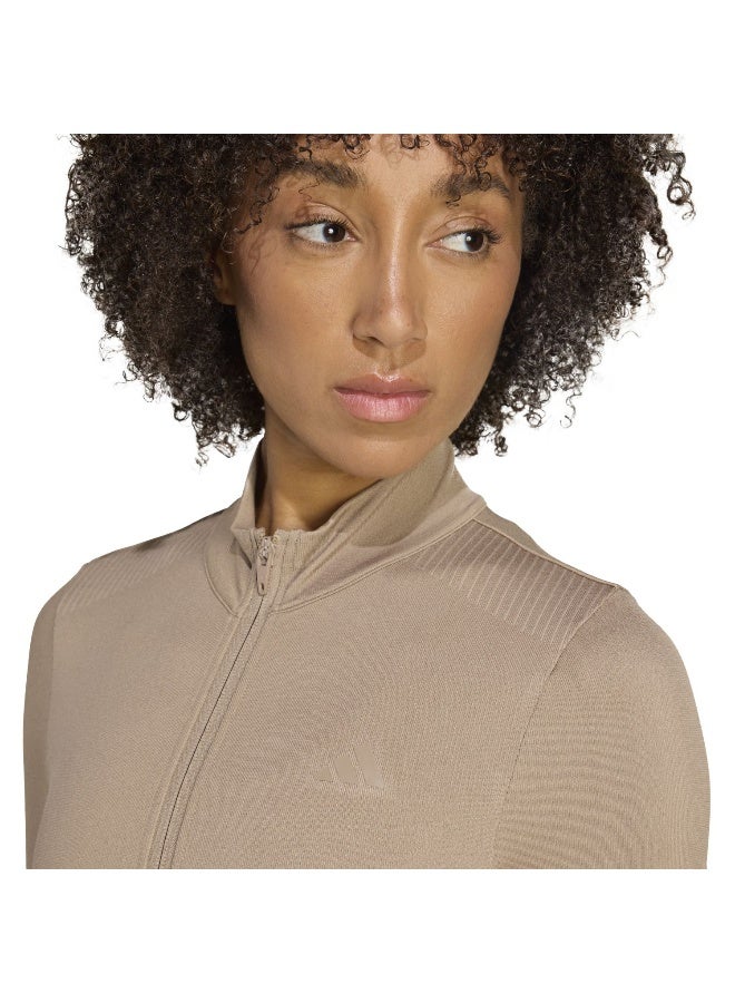 اديداس سترة صوفية نسائية بنية بأكمام طويلة - Image 5