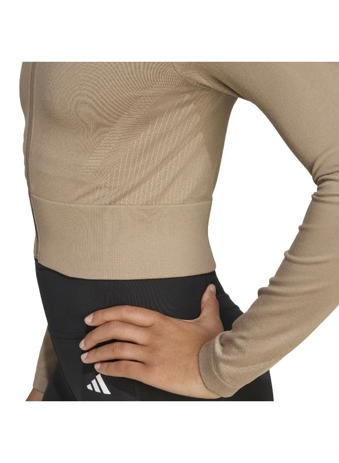 Adidas CHABRN Workout Essentials Knit Zip Through Jacket for Women | Best Price UAE