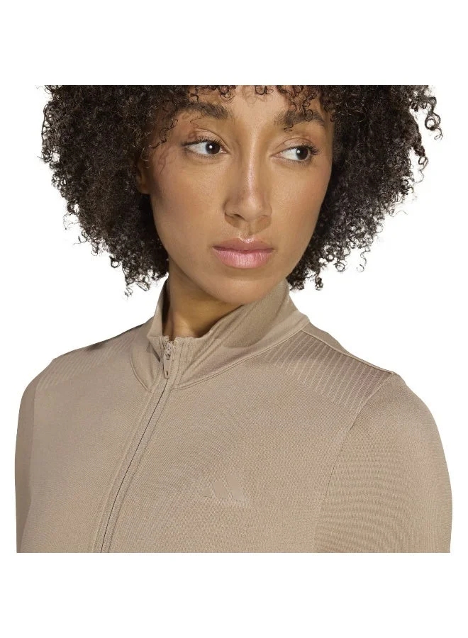 Adidas CHABRN Workout Essentials Knit Zip Through Jacket for Women | Best Price UAE