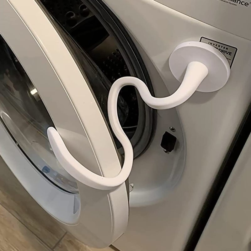 Front Load Washer Door Prop and Stopper Magnetic Washing Machine Door Holder with 26Inch Magnet Base Removable Washer Door Stopper Keep Washer Door Open to Prevent Odors White