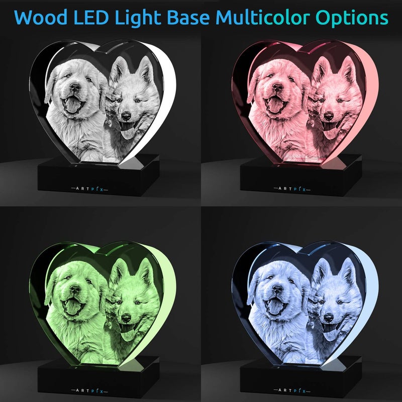 ArtPix 3D ArtPix 3D Premium Crystal Photo  Custom Gifts for Father  Dad  Wife  Men  Husband  Mom  Her  Women  Great Customized Gift With Your Own Photo  Personalized Glass 3D Laser Etched Picture Birthday Heart - Image 5