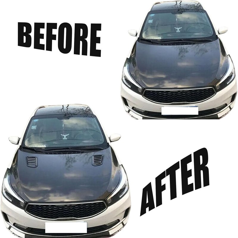 TuTuYa 1 Pair Universal Car Hood Vent Louver Scoop Cover Air Flow Intake, Car Hood Scoop Vent Bonnet Cover Decorative Universal, Gloss Black - Image 3