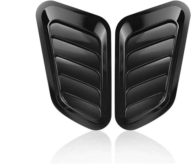 TuTuYa 1 Pair Universal Car Hood Vent Louver Scoop Cover Air Flow Intake, Car Hood Scoop Vent Bonnet Cover Decorative Universal, Gloss Black - Image 1