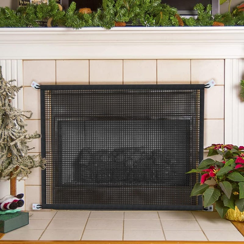 Cupount Fireplace Screen Safe Mesh Gate: Child Proof Barrier Guard Living Room Fire Place Cover for Toddler Baby and Pets 29 x 41 inches - Image 4