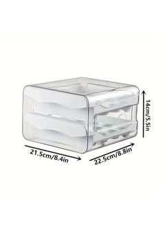 Hihonor Double Drawer Storage Box, Stackable Egg Storage Tray, Shockproof and Drop-Proof Food Storage Container, 32 Capacity, Suitable for Refrigerator, Cabinet and Shelf, Kitchen Storage and Storage Reusable Box, Orange  - Image 5
