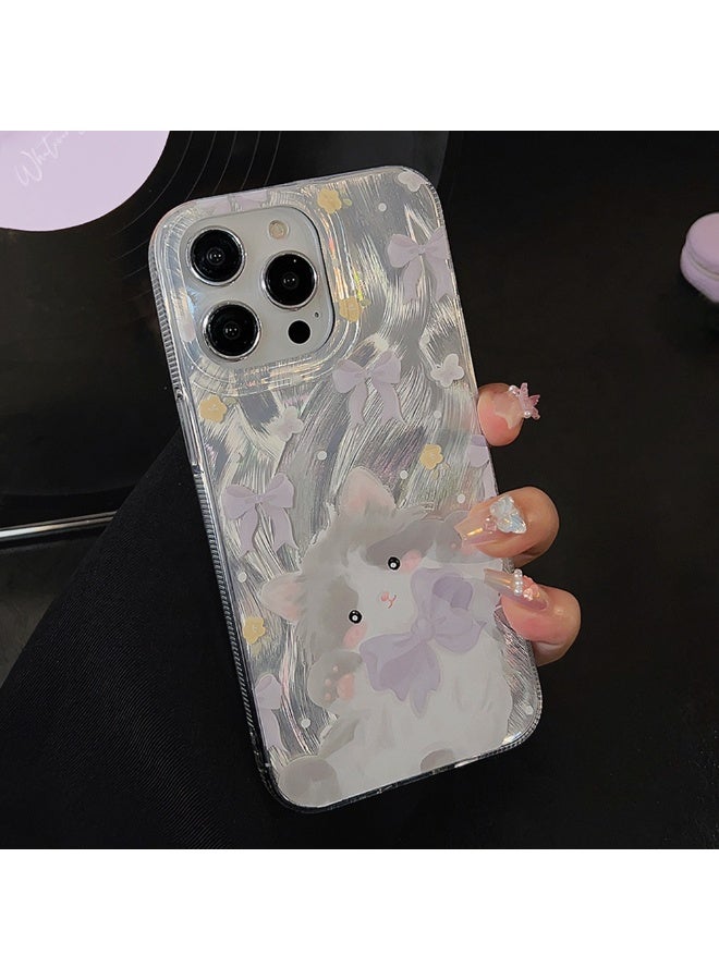 Cute Cat TPU Case for iPhone 16 Pro – Transparent Shockproof Soft Cover with Spray-Coating Finish, Anti-Fall Protection - Image 4