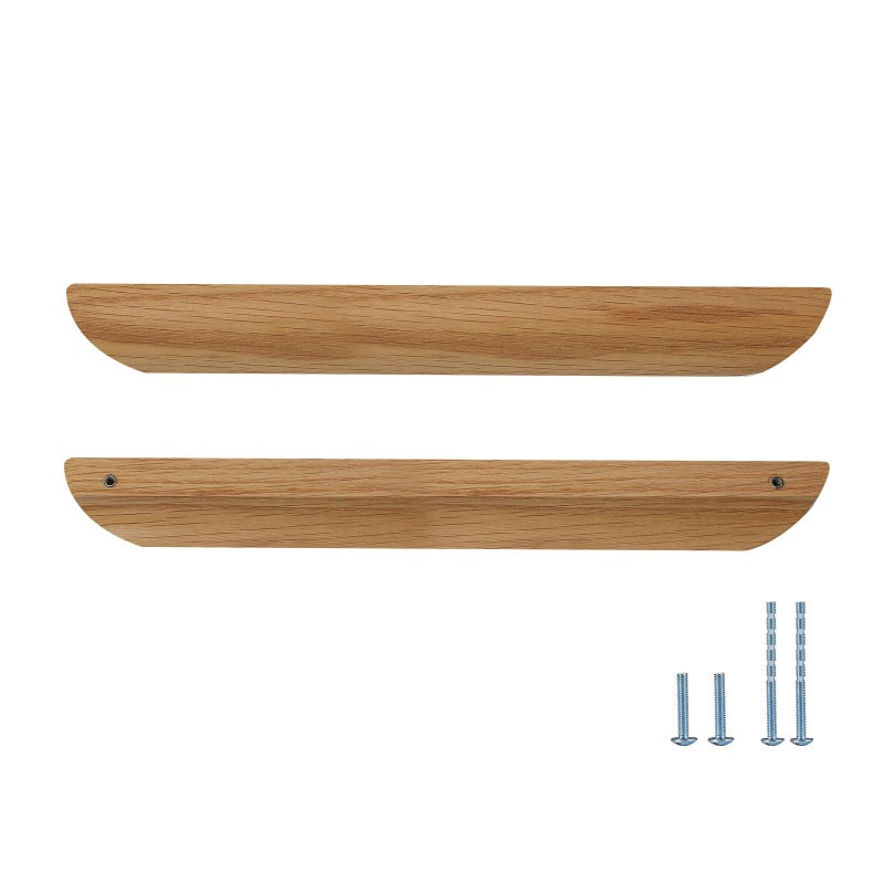 Evionlin 6 pcs Oak Wood Square Angle 1437 in Wooden Windbreaker Cabinet Door Handle Wooden Antique Style Long Cabinet Drawer Door Handle - Image 2