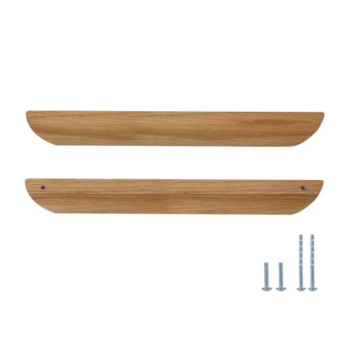 Evionlin 6 pcs Oak Wood Square Angle 1437 in Wooden Windbreaker Cabinet Door Handle Wooden Antique Style Long Cabinet Drawer Door Handle - Image 1